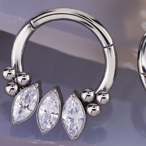 Кольцо-кликер 3K Crystal Bead 1.2 мм (16 G) фото 2